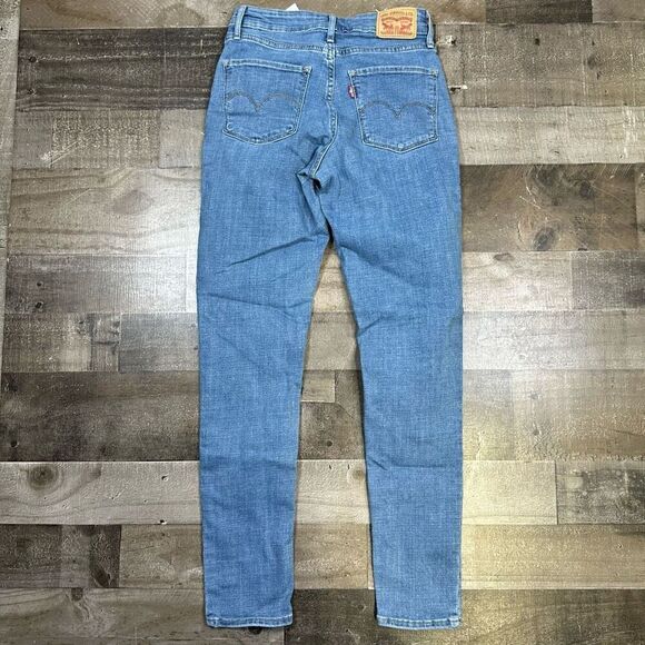 Levi’s 721 Women’s Size 27 High Rise Skinny Jeans Blue Medium Wash Denim Stretch - Picture 6 of 9
